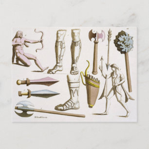 Greek soldiers, arms and armour, plate 38 from 'Le Postcard