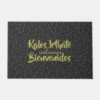 Greek Spanish English Welcome Language Door Mat