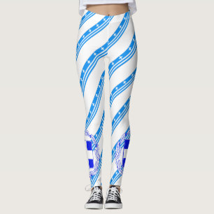 Greek stripes flag leggings
