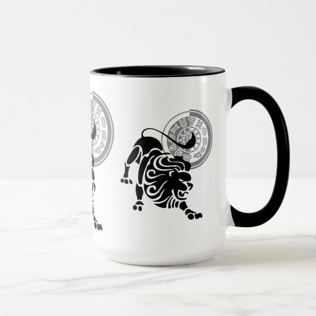 Greek style Leo Lion Zodiac Chart Mug (Right)