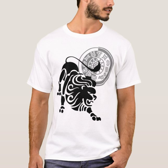 Greek style Leo Lion Zodiac Chart T-Shirt (Front)