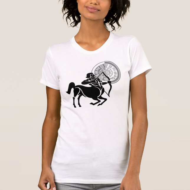 Greek style Sagittarius Archer Zodiac Chart T-Shirt (Front)