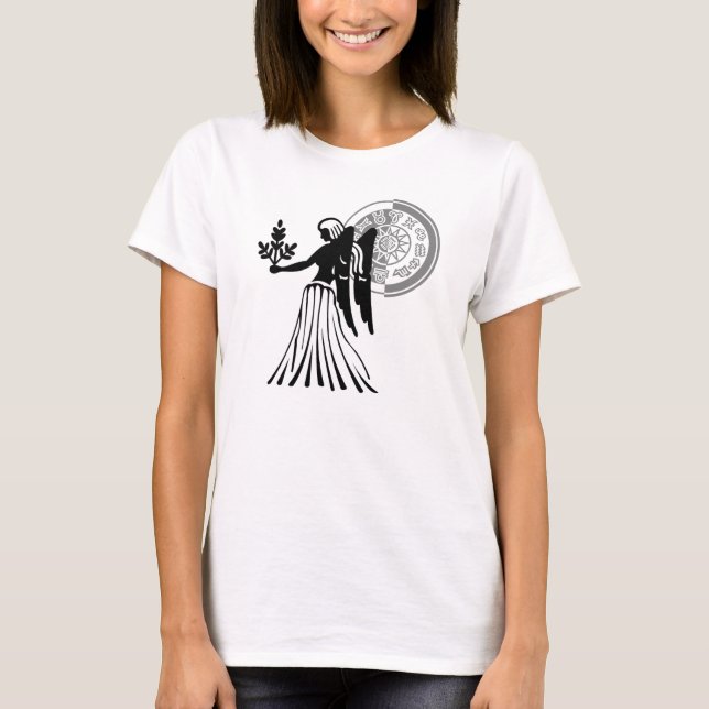 Greek style Virgo Virgin Zodiac Chart T-Shirt (Front)