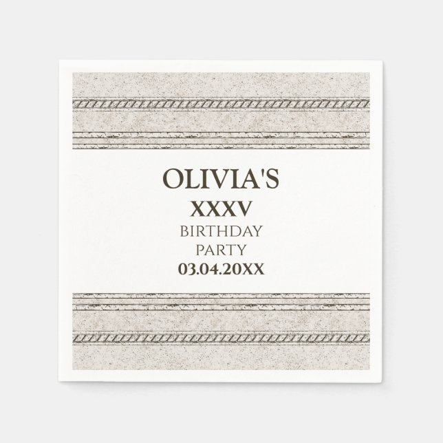 Greek themed Paper Napkin with stone elements (Front)