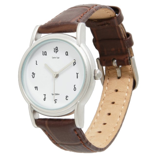 Greek Time - Watch with Greek Numerals (Angled)