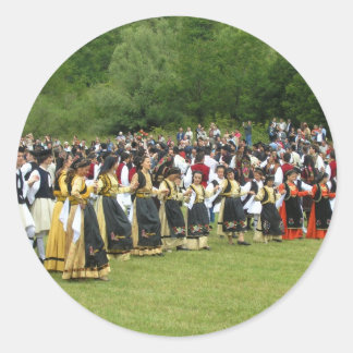 Greek Traditional Dance Classic Round Sticker