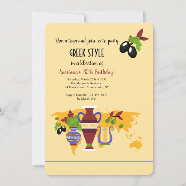 Greek Urns Invitation (Front)
