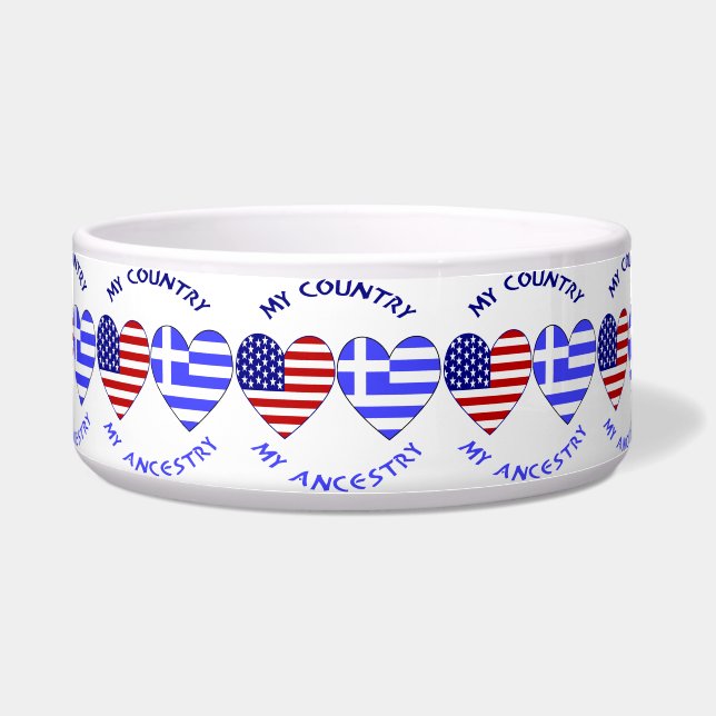 Greek USA Heart Flag My Country My Ancestry (Front)