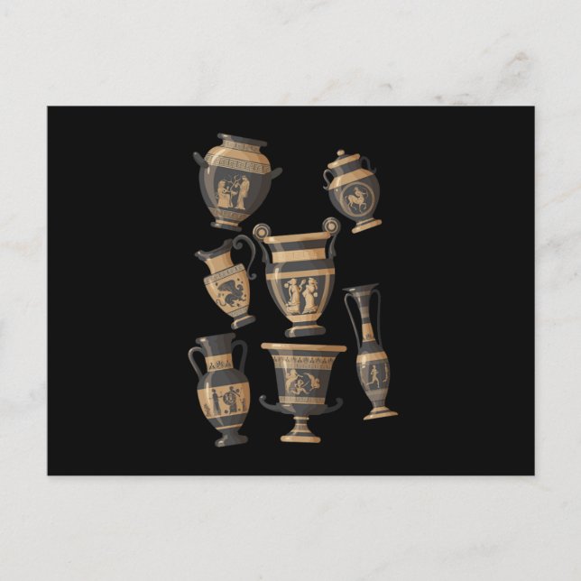 Greek Vases Pottery Ceramics Porcelain Hobby Gift Postcard (Front)