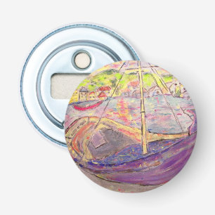 greek village sunset bottle opener