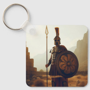 Greek warrior 3 key ring
