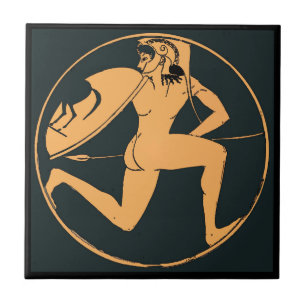 Greek Warrior Antique art Tile