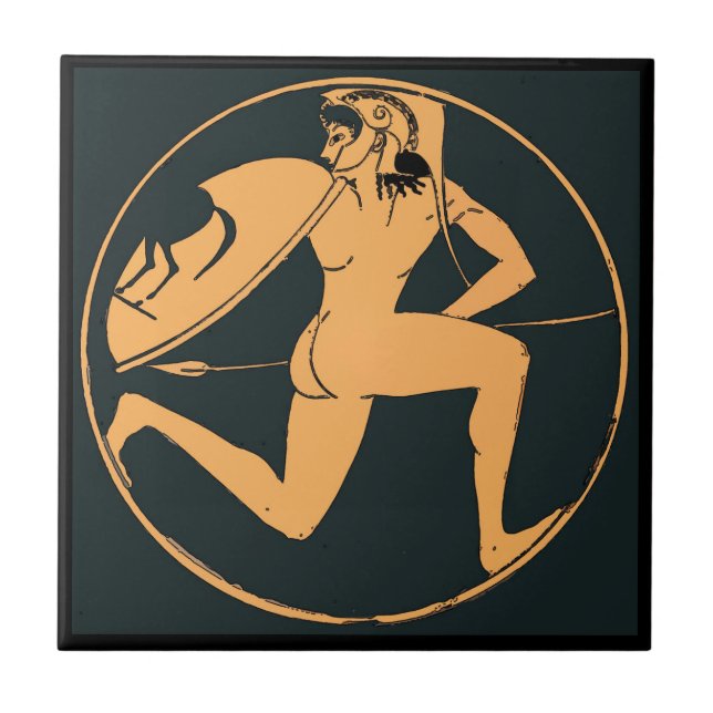 Greek Warrior Antique art Tile (Front)
