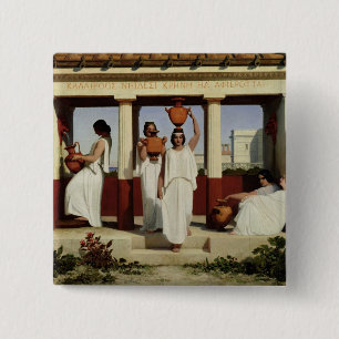 Greek Women at the Fountain, 1841 15 Cm Square Badge