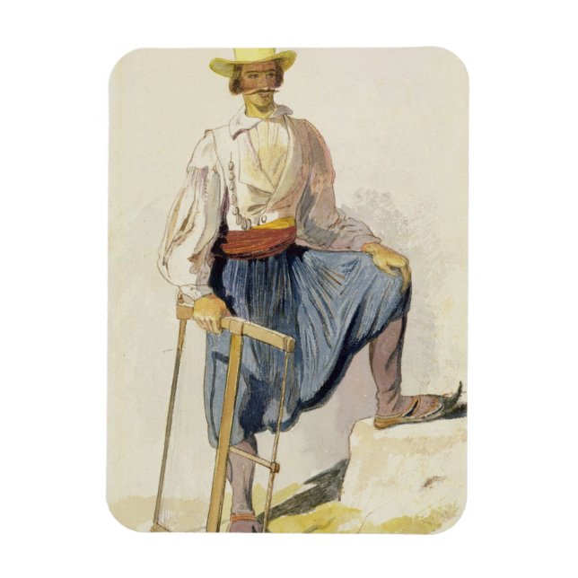 Greek Woodcutter, 13 June 1856 (pen, ink and w/c o Magnet (Vertical)