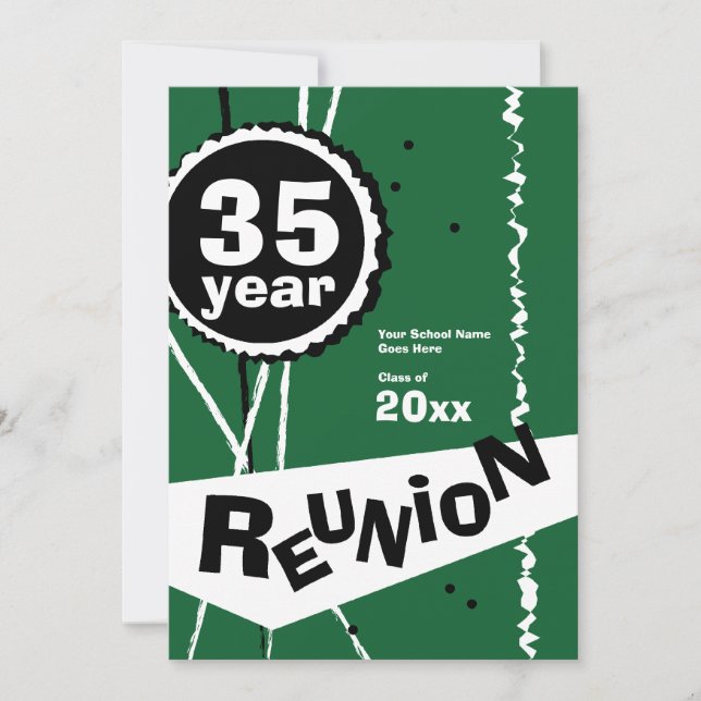 Green35 Year Class Reunion Invitation (Front)