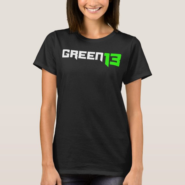 Green 13 Logo (Black) T-Shirt (Front)