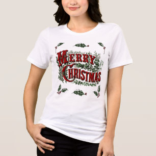 Green 1876 Merry Christmas Tri-Blend Shirt