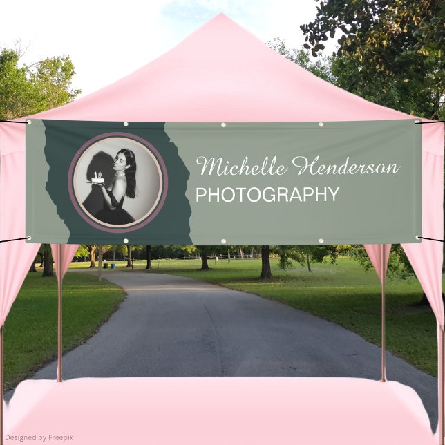 Green 1 Photo Promotional Business Name Banner (Creator Uploaded)