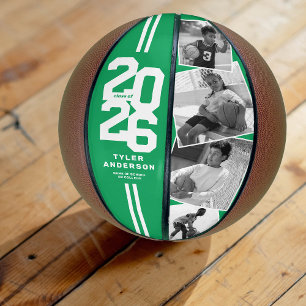 Green 2025 Graduation Senior 4 Photo Basketball