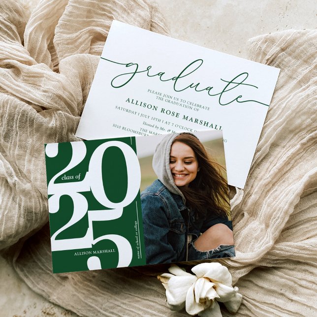 Green 2025 Photo Graduation Party Invitation (Creator Uploaded)