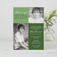 Green 2 Toned Classic 2 Photo Graduation