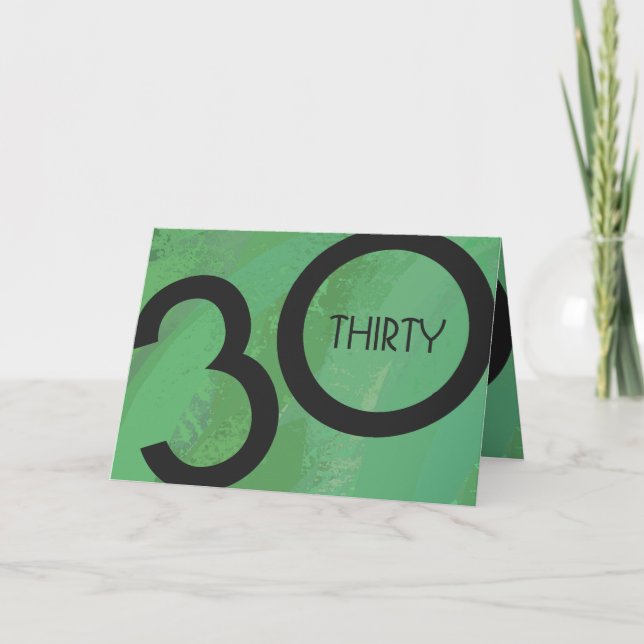 Green 30 Decade Birthday Card (Front)