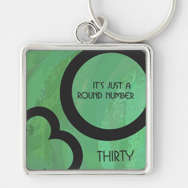 Green 30 Decade Birthday Key Ring (Front)