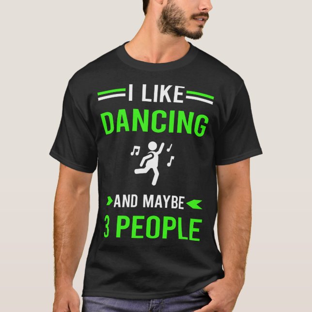 Green 3 People Dancing Dance Dancer T-Shirt (Front)