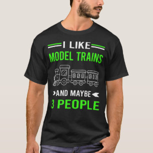 Green 3 People Model Train Trains Railroad Railway T-Shirt
