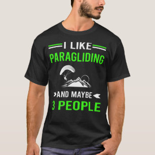 Green 3 People Paragliding Paraglide Paraglider T-Shirt