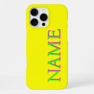 Green 3D Magenta Modern Name   Trendy Cool Yellow iPhone 16 Pro Max Case