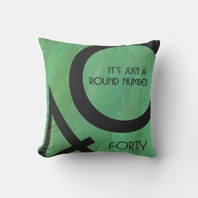 Green 40 Decade Birthday Cushion (Front)