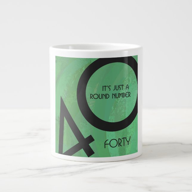 Green 40 Decade Birthday Large Coffee Mug (Front)
