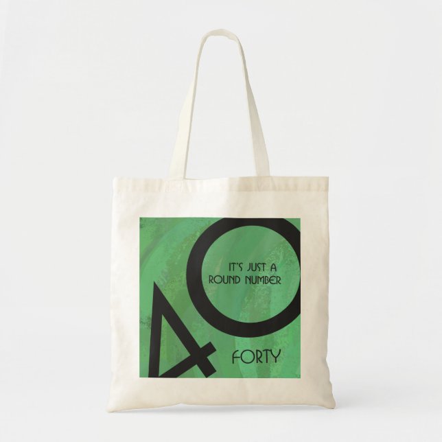 Green 40 Decade Birthday Tote Bag (Front)