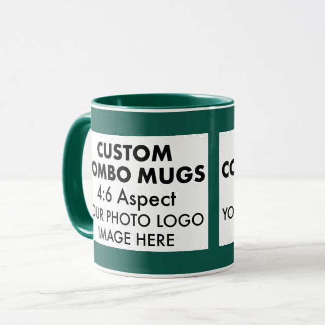 Green 4:6 Landscape 2 x Photo Frame Custom Combo Mug (Front Left)