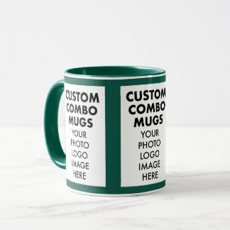 Green 4:6 Portrait Frame 3 x Photo Custom Combo Mug
