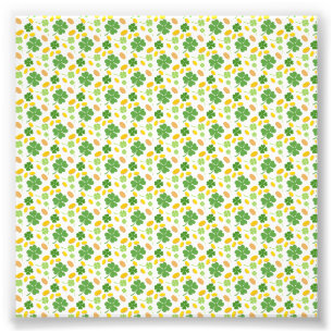 Green 4 Leaf Clovers St Patricks Day Coins Photo Print