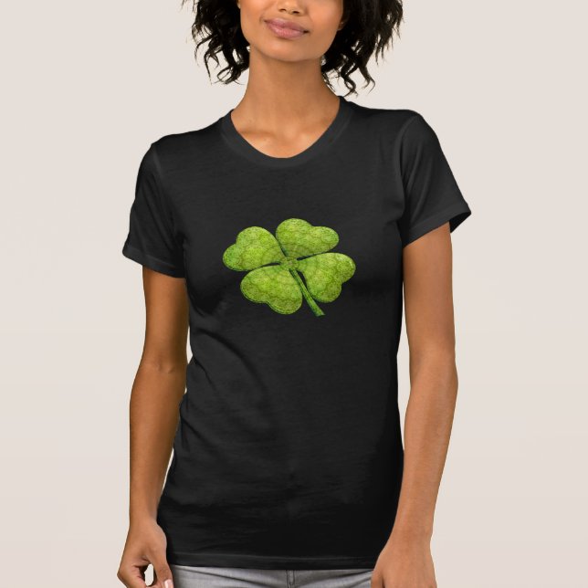 Green 4 Leaf Shamrock T-Shirt (Front)