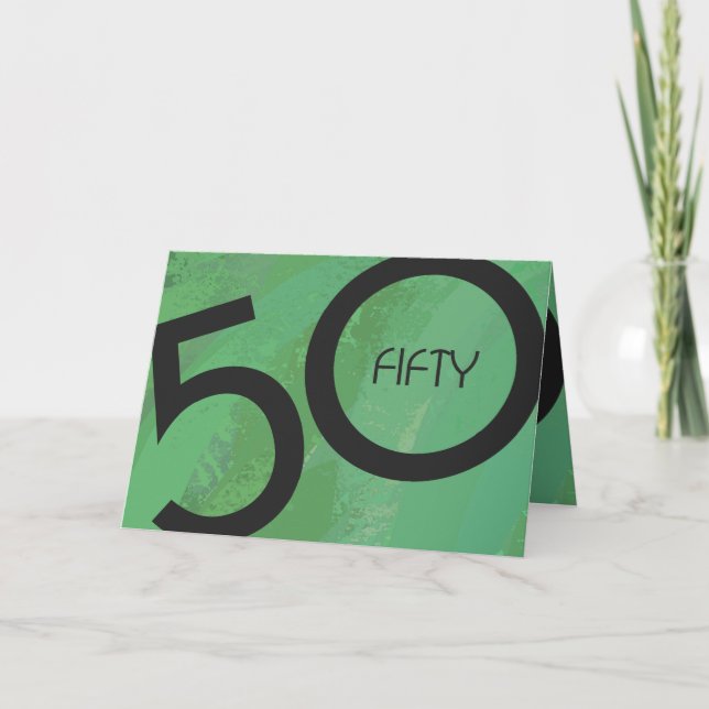 Green 50 Decade Birthday Card (Front)