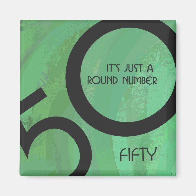 Green 50 Decade Birthday Magnet (Front)
