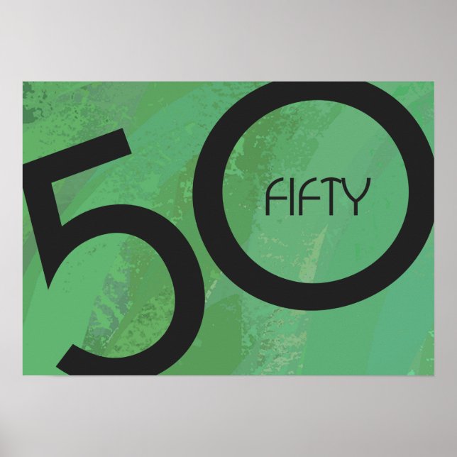 Green 50 Decade Birthday Poster (Front)