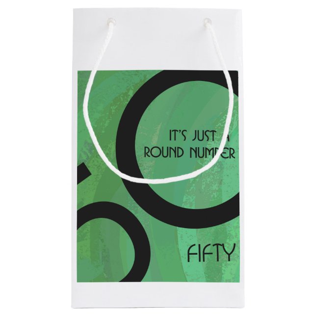 Green 50 Decade Birthday Small Gift Bag (Back)