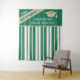 Green 50TH Class Reunion Photo Backdrop Tapestry