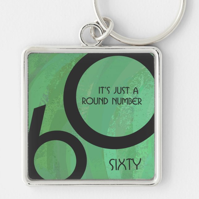 Green 60 Decade Birthday Key Ring (Front)