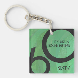 Green 60 Decade Birthday Key Ring
