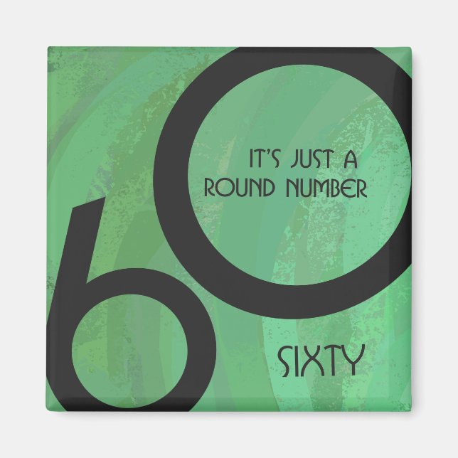 Green 60 Decade Birthday Magnet (Front)