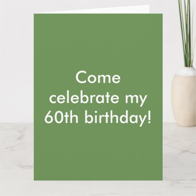 Green 60th Birthday Celebration Invitation (Front)