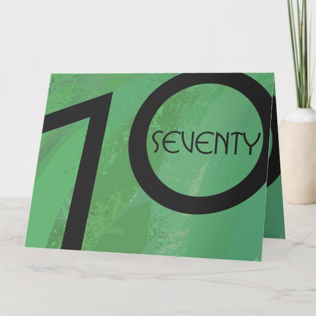 Green 70 Decade Birthday Card (Front)