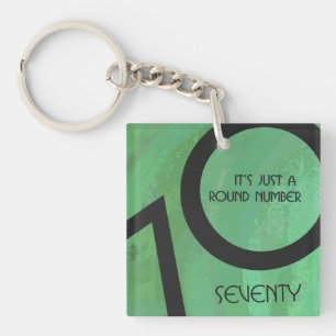 Green 70 Decade Birthday Key Ring